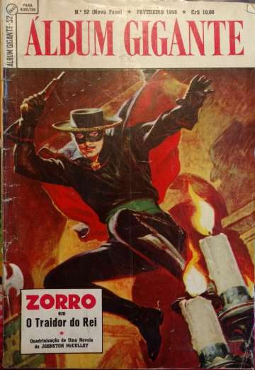 Álbum Gigante – 2ª Série (Ebal) - Zorro em O Traido do Rei 52  [Danificado: Capa Amassada, Usado]