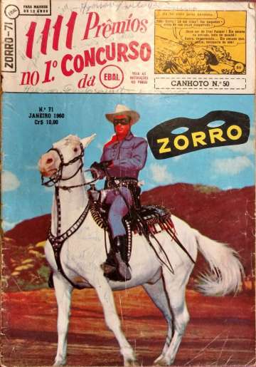 Zorro - 1ª Série (Ebal) 71  [Danificado: Capa Amassada, Capa Solta, Lateral Machucada, Usado]