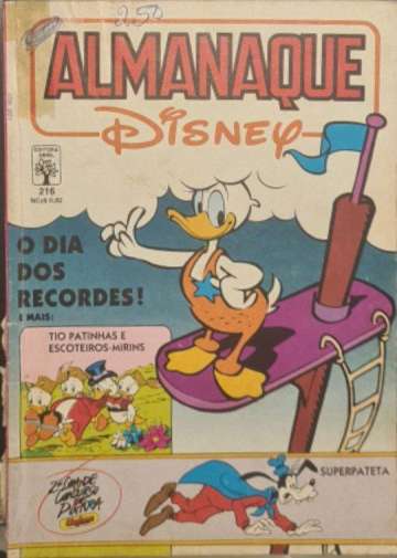 Almanaque Disney 216  [Danificado: Com Fita Adesiva, Lateral Rasgada, Usado]