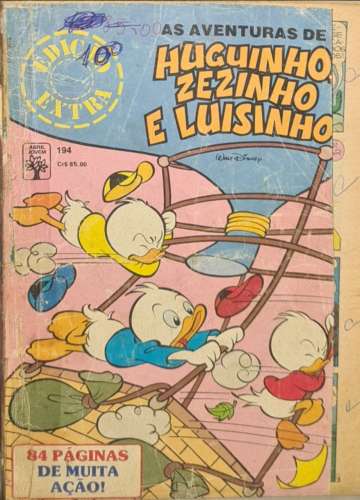 Edição Extra (Almanaque Disney) - As Aventuras de Huguinho Zezinho e Luisinho 194  [Danificado: Capa Colada, Com Fita Adesiva, Usado]